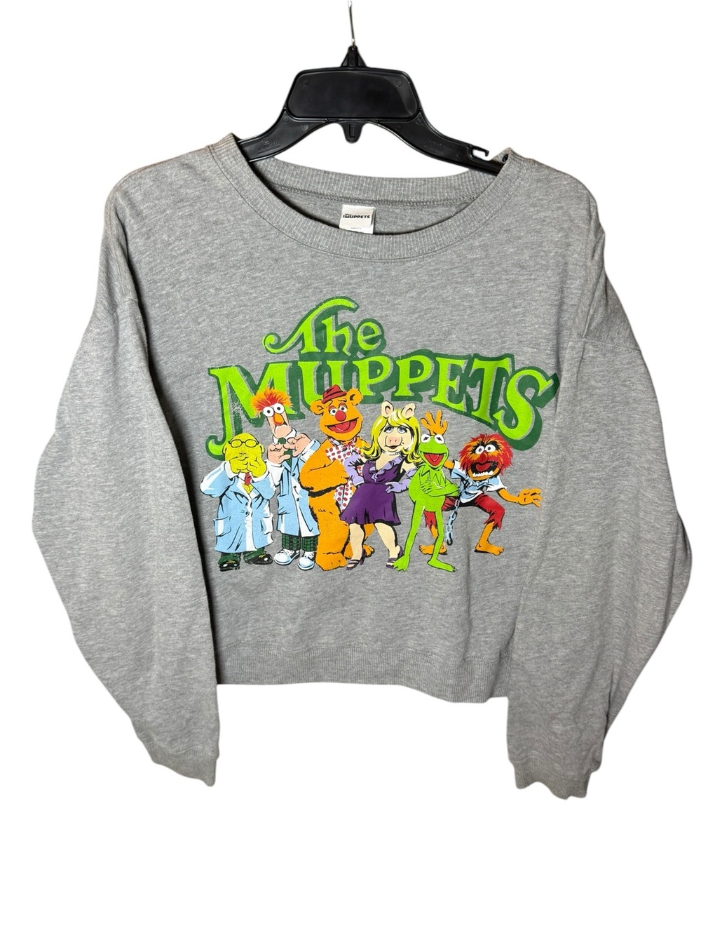 Disney The Muppets Women's Gray Sweatshirt w/ Full Group Graphic Cotton Blend- M